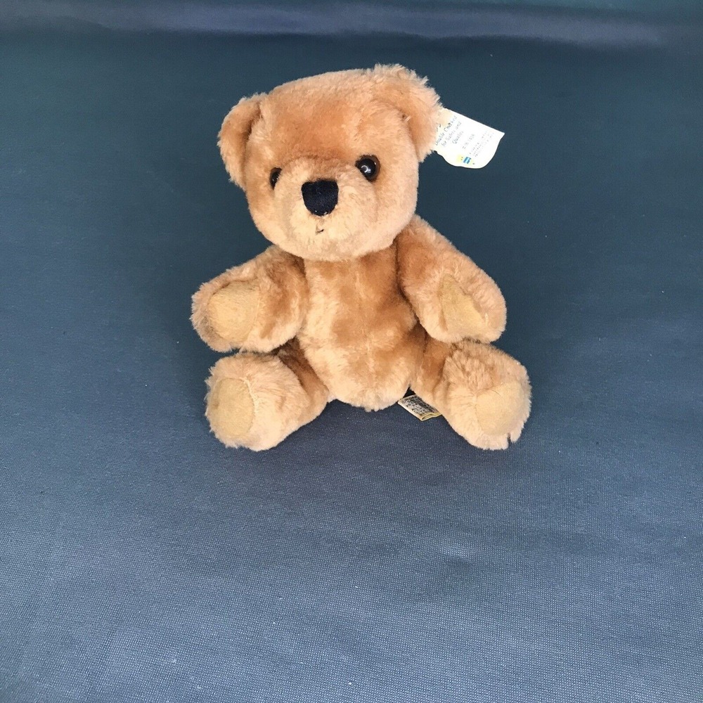 Vintage 1981 Dakin Dark Brown 8" Teddy Bear Plush Stuffed Animal Tags